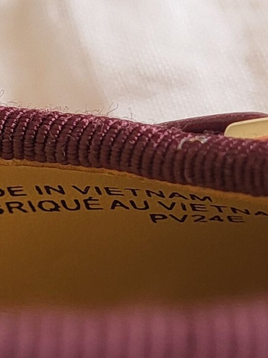 Michael Kors Mindy Flex Plum Burgundy Suede Ballet Flats Gold MK Logo Size 8 - Picture 9 of 14